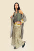 Super wide leg pants in printed cotton gauze with pockets
